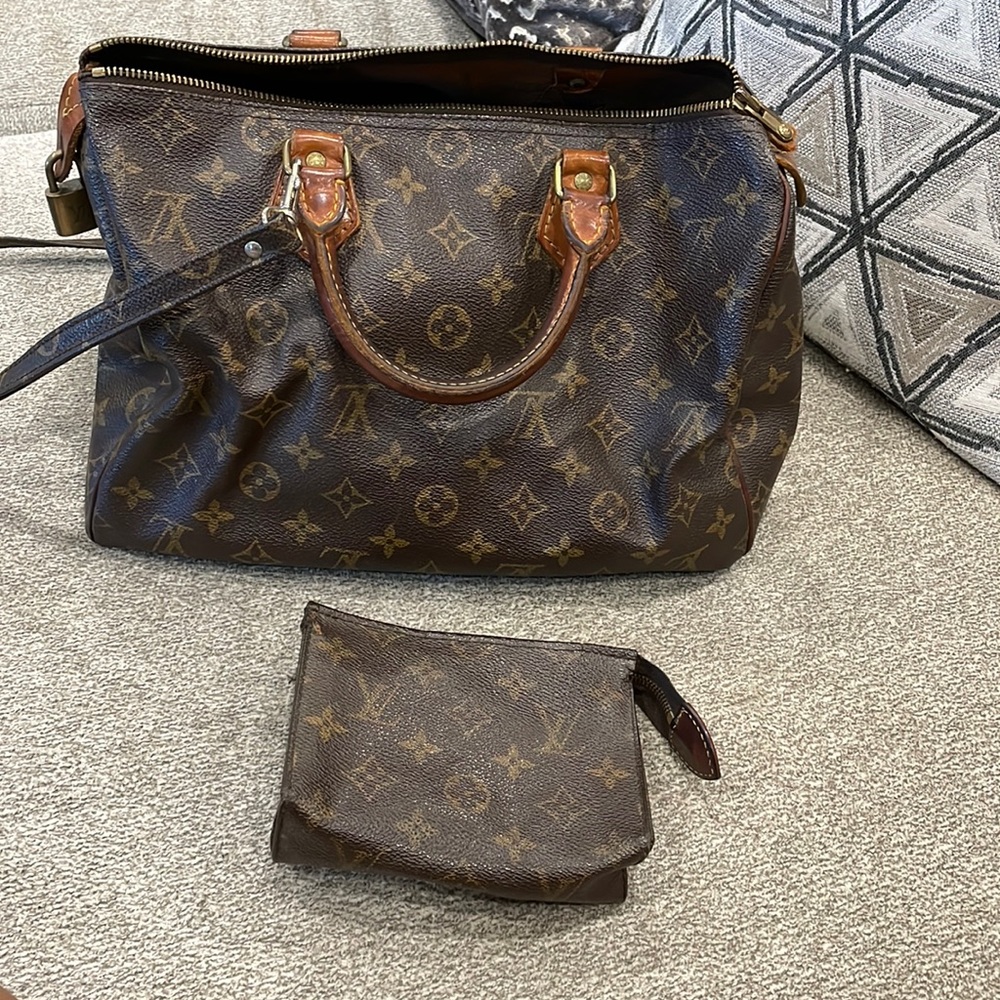Authentic Vin Louis Vuitton Speedy&15toiletry bag